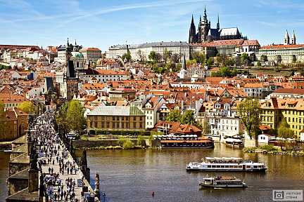 Вид сверху на Прагу. Чехия