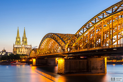 Фотообои Мост Гогенцоллернов через реку Рейн
