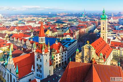 Фотообои Старый город Мюнхена с высоты