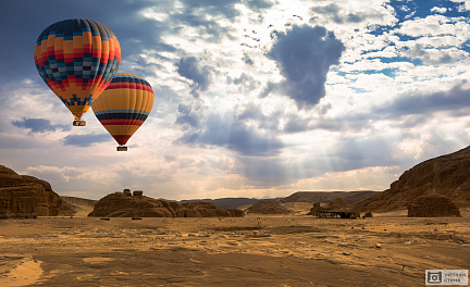 Фотообои Воздушные шары над Африканской пустыней