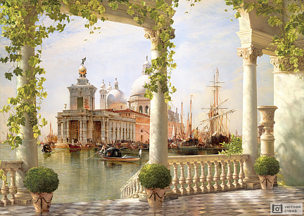 Фотообои Терраса с видом на собор и порт